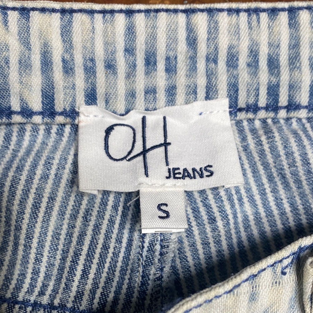 Oli & Hali Multi Stripe Patchwork Denim Barrel Jeans Light Wash Boho Size Small - Picture 9 of 9